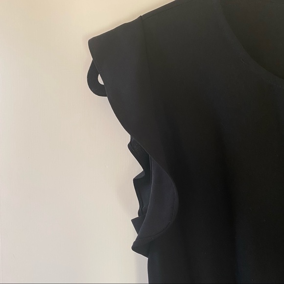 Aritzia Babaton black flutter cap sleeve midi dress - Picture 3 of 4